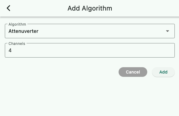 add algorithm screen