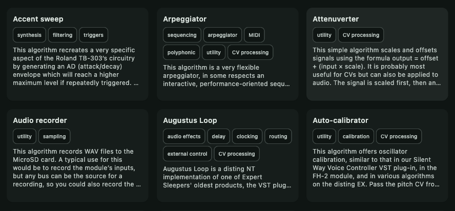 Add Algorithm column view