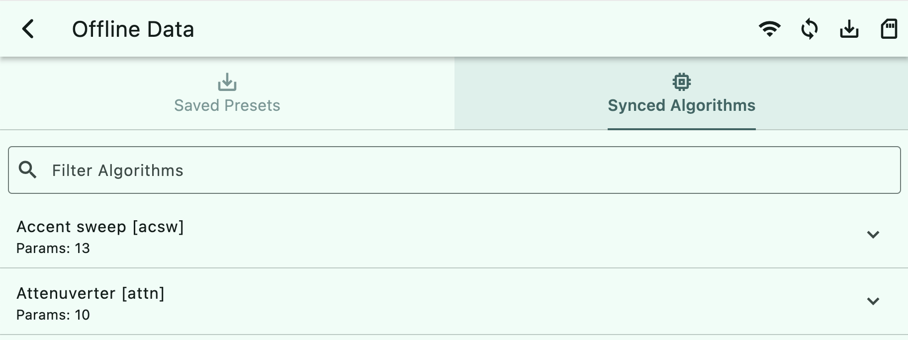 Offline Data synced algorithms