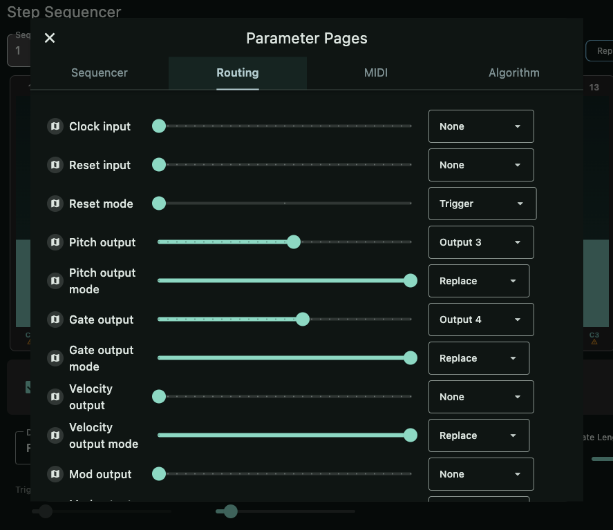 Step Sequencer parameter pages